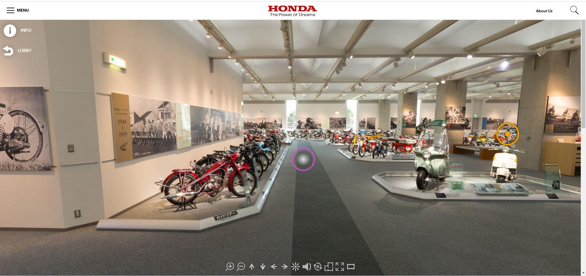 Passeio virtual pelo museu da Honda
